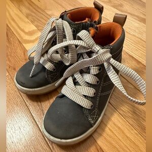 Toddler boy High-Top Sneakers size 9- dark green